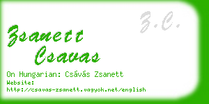 zsanett csavas business card
