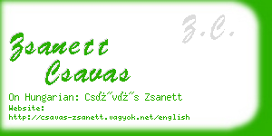 zsanett csavas business card